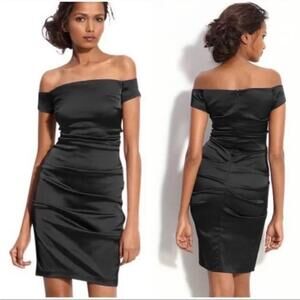 Black Satin Cocktail Dress